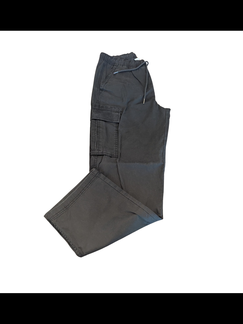 EUC No Boundaries Mens Medium Black Drawstring Cargo Pants Y2K
